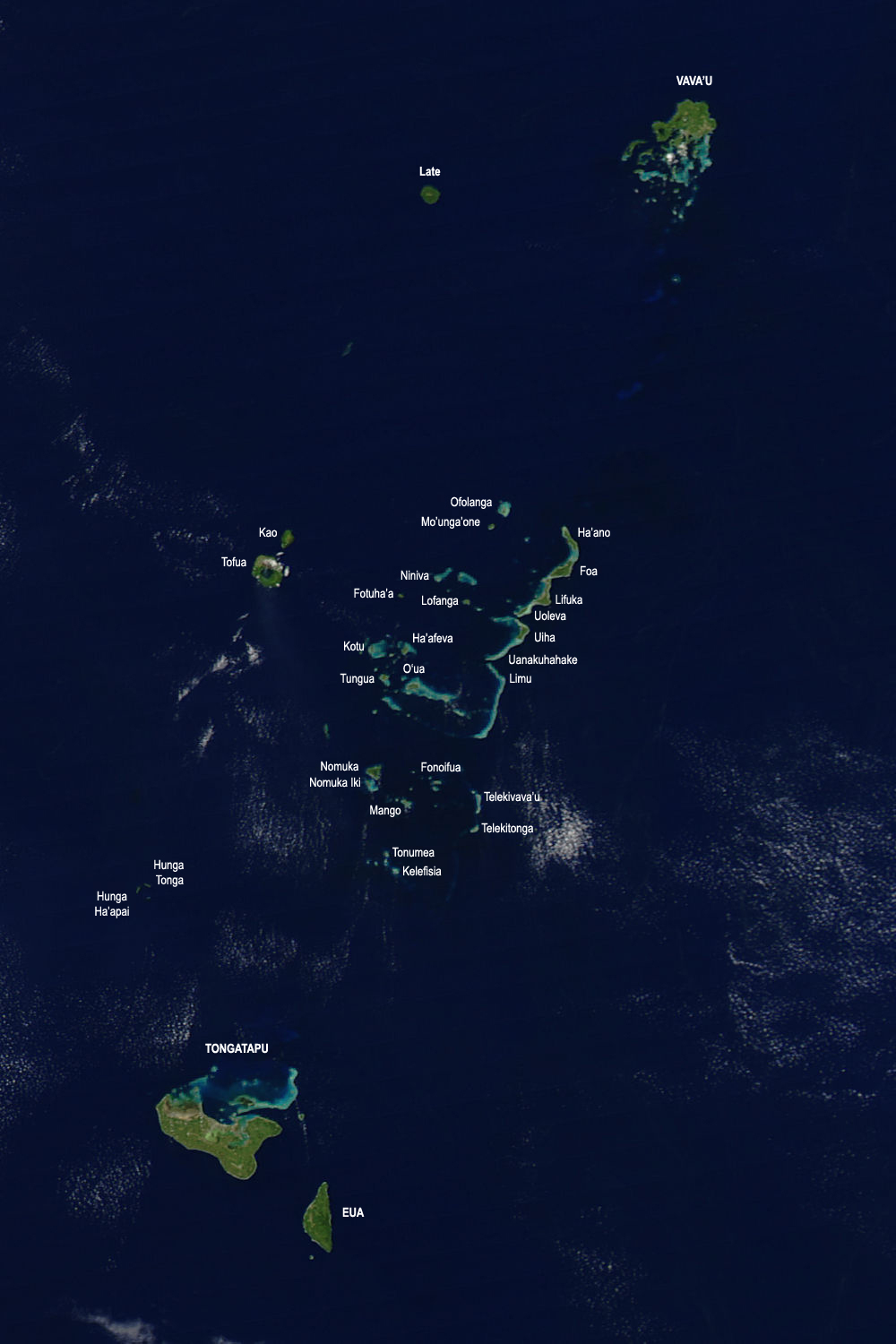 View of Tonga from space
